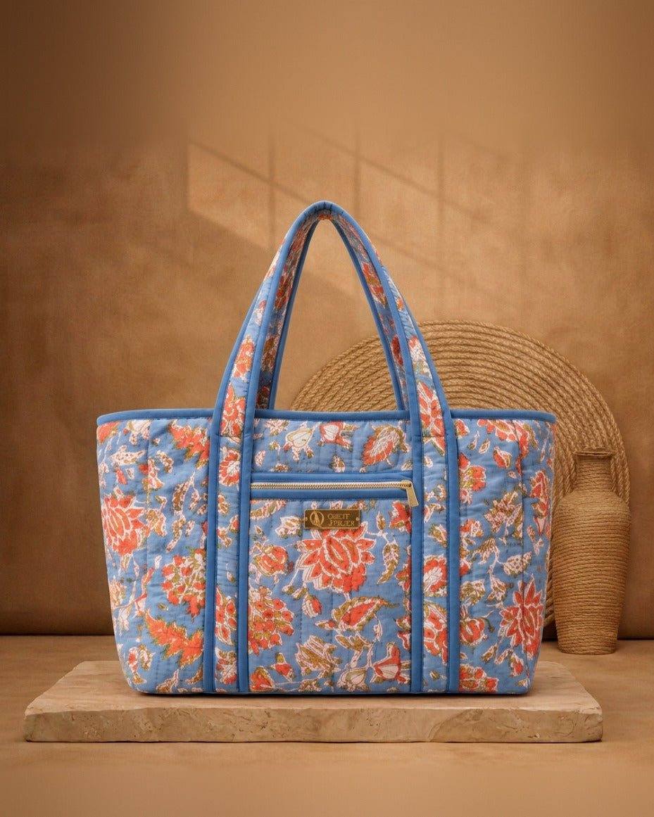 Kesariya Aasman Tote Bag — studio photo