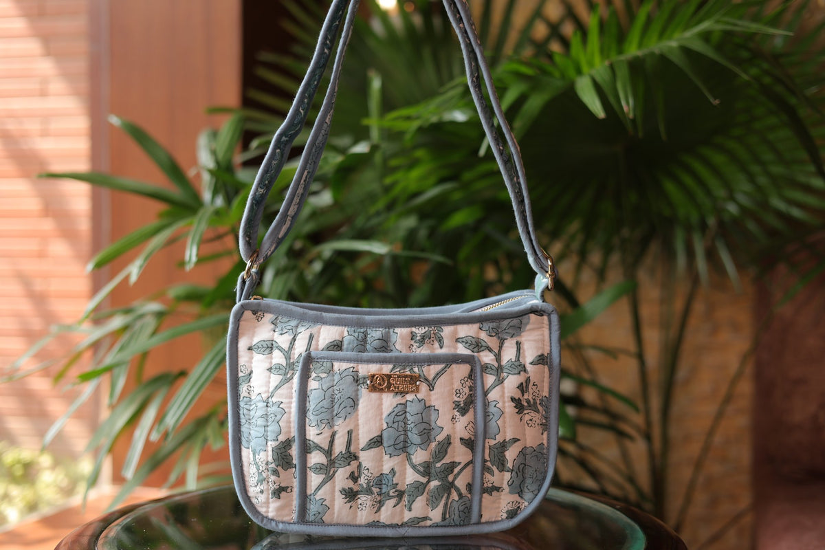 Neel Bagh Gen-Z Bag — hand block printed quilted bag