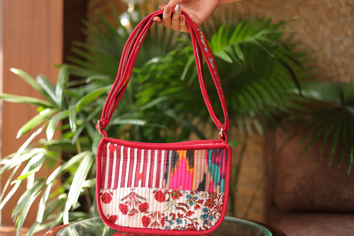 Surkh Safar Gen-Z Bag — hand block printed quilted bag