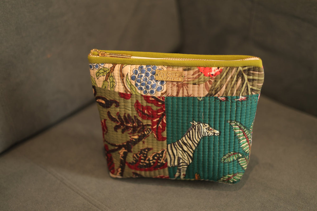 Van Vihar Pouches, Set of 3 — hand block printed quilted bag